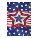 Patriotic Star Power Burlap House Flag