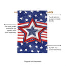Patriotic Star Power Burlap House Flag