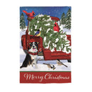Bringing Home the Tree Single Sided House Flag