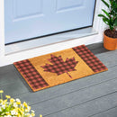 Canada Strong Maple Leaf Coir Mat, Buffalo Check, 28"x16"