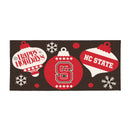 North Carolina State University Holiday Flocked Coir Sassafras Switch Mat, 22"x10"