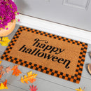Happy Halloween Checkered Coir Mat