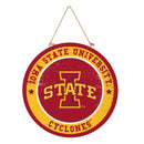 Iowa State University Round Door Decor with Hanging Rope, 18x18