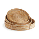 NAPA Home & Garden, CANE RATTAN ROUND TRAY, SET OF 3