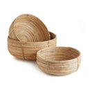 NAPA Home & Garden, CANE RATTAN LOW BASKETS, SET OF 3