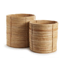 NAPA Home & Garden, CANE RATTAN ROUND TREE BASKETS, SET OF 2