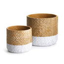 NAPA Home & Garden, BASKETWEAVE CYLINDER POTS, SET OF 2