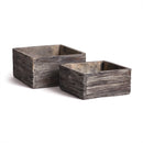 Napa Home Garden, WILDER FAUX BOIS SQUARE POTS ,SET OF 2