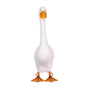 White metal Giddy porch goose with orange beak and feet
