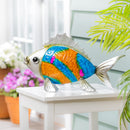 Metal Gradient Fish Garden Statue, 12.5"H
