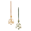 VivaStyle Garden Bell, Terracotta Leaf Bell with Beads, 14"H, Asst of 2