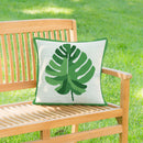 Monstera Leaf Indoor/Outdoor Hooked Pillow 18"x18"