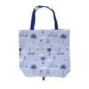 Blue Coastal Tote Foldable Compact, Sailing, 15.5"L x 4.5"W x 16.5"H
