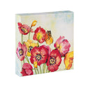 Pollinator Garden Indoor Wall Decor, Textile, Floral Canvas, 8" L x 8" H, Asst of 4