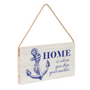 Coastal Wooden Sign Home Anchor 11x6"