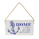 Coastal Wooden Sign Home Anchor 11x6"