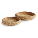 NAPA Home & Garden, ABACA FRENCH BRAIDED ROUND TRAYS, SET OF 2
