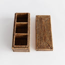 NAPA Home & Garden, BURMA RATTAN 3-COMPARTMENT LIDDED BOX,N4TN02BR