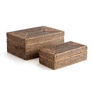NAPA Home & Garden, BURMA RATTAN RECTANGULAR LIDDED BOXES, SET OF 2