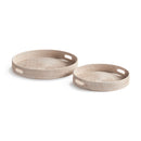 NAPA Home & Garden, BURMA RATTAN ROUND OTTOMAN TRAYS SMALL, SET OF 2