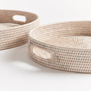 NAPA Home & Garden, BURMA RATTAN ROUND OTTOMAN TRAYS, SET OF 2