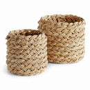 NAPA Home & Garden, ABACA FRENCH BRAID STORAGE BASKETS ROUND, SET OF 2