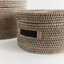 NAPA Home & Garden, BURMA RATTAN ROUND LIDDED BOXES, SET OF 2
