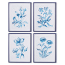 NAPA Home & Garden, INDIGO WATERCOLOR BOTANICAL PRINTS, SET OF 4