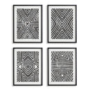 NAPA Home & Garden, ACHROMATIC GEOMETRIC PRINTS, SET OF 4