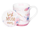 Ceramic Cup w/ Ornament/Coaster Gift Set, 10 oz., Mom