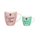 Mommy and Me Ceramic Cup Giftset, 17oz & 7oz, Queen Bee/Mini Bee