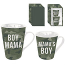 Mommy and Me Ceramic Cup Giftset, 16oz and 8oz, Camo Boy Mama/Mama's Boy