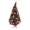 7.5' Tree with 250 LED Lights and 140 Ornaments and Storage Bag, Classic Cardinal