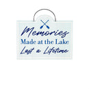 Printed Metal Hanging Blue Lake & Lodge Sign