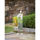 Metal Farmer with Lantern Statuary
