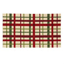 Indoor/Outdoor Hooked Rug, Polypropylene, Christmas Plaid, 24"x42"