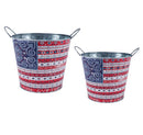 Americana BOHO by JG, Metal Planter, Nested Set of 2