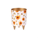 VivaStyle Sunflower Fields Planter with Gold Feet, Planter with Stand, Set of 2