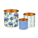 VivaStyle Planter, Metal Printed Planters, Hydrangea, Set of 3