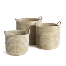NAPA Home & Garden, RIVERGRASS ROUND BASKETS WITH HANDLES, SET OF 3