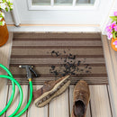 Dark Brown Striped PVC Loop Mat