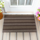 Dark Brown Striped PVC Loop Mat