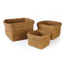 NAPA Home & Garden, SEAGRASS SQUARE BASKETS WITH CUFFS, SET OF 3