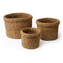 NAPA Home & Garden, SEAGRASS ROUND BASKETS WITH CUFFS, SET OF 3