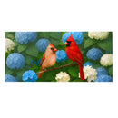 Cardinal Couple Among Hydrangeas Sassafras Switch Mat