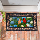 Cardinal Couple Among Hydrangeas Sassafras Switch Mat