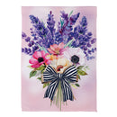 Colorful Floral Bouquet Suede Garden Flag