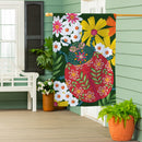 Bloom & Burst Butterfly Suede House Flag Front & Back