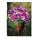 Petunia Basket Suede Garden Flag