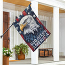 God Bless America Eagle Suede House Flag